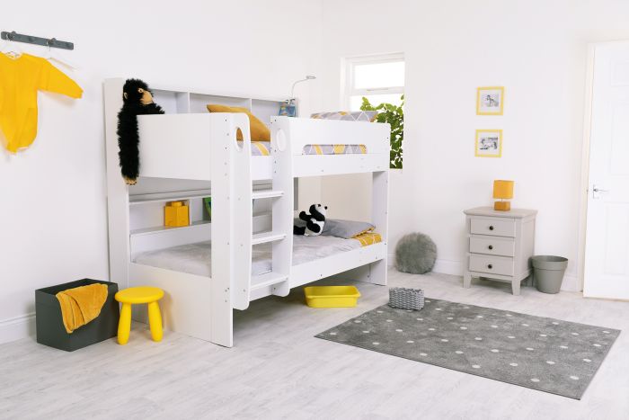 Interstellar Bunk Bed With Shelving - Available in White