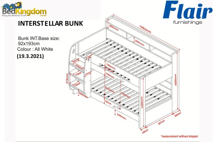 Interstellar Bunk Bed With Shelving - Available in White