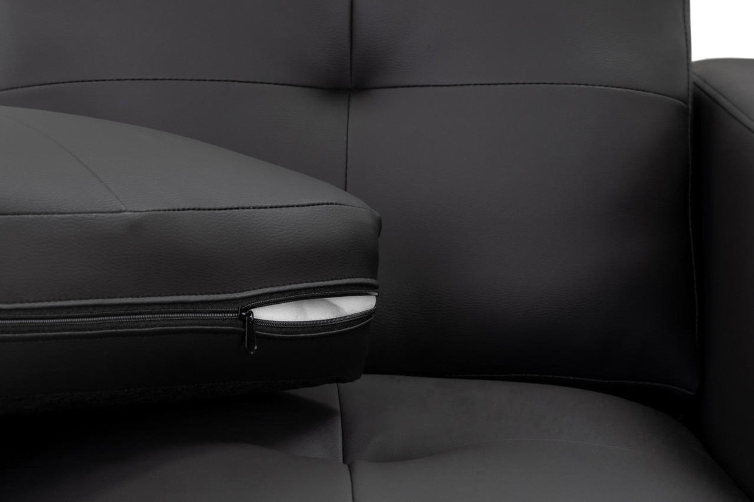 Jerry Sofa - Available in 3+2 or Armchair- Colour Options Leather Faux Black, Grey or Grey Fabric