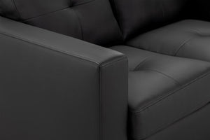 Jerry Sofa - Available in 3+2 or Armchair- Colour Options Leather Faux Black, Grey or Grey Fabric