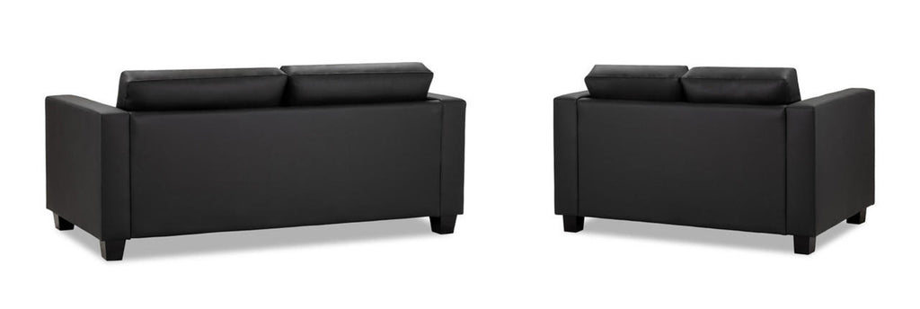 Jerry Sofa - Available in 3+2 or Armchair- Colour Options Leather Faux Black, Grey or Grey Fabric
