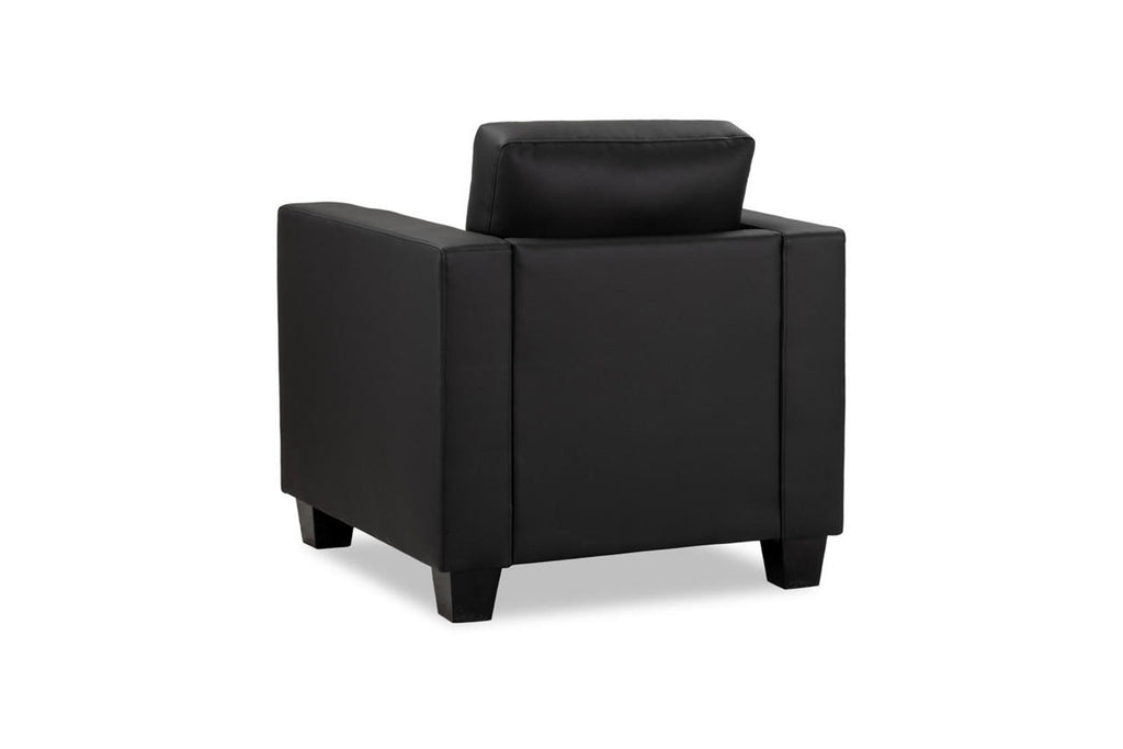 Jerry Sofa - Available in 3+2 or Armchair- Colour Options Leather Faux Black, Grey or Grey Fabric