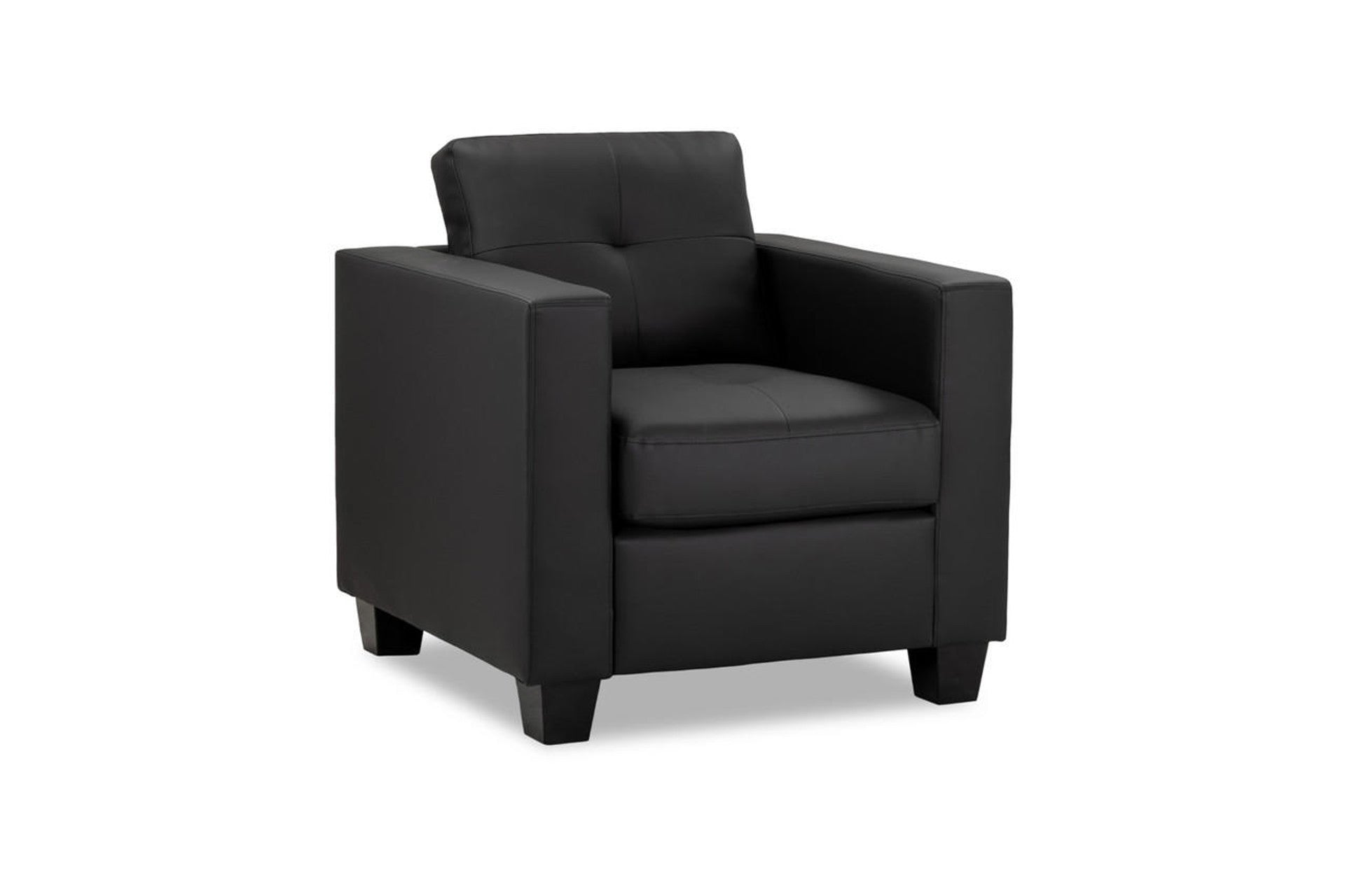 Jerry Sofa - Available in 3+2 or Armchair- Colour Options Leather Faux Black, Grey or Grey Fabric