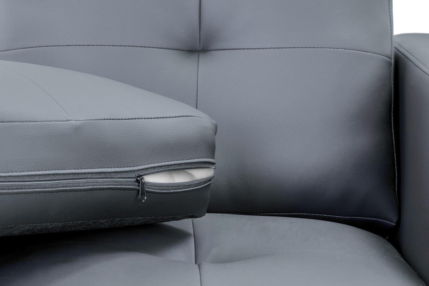 Jerry Sofa - Available in 3+2 or Armchair- Colour Options Leather Faux Black, Grey or Grey Fabric