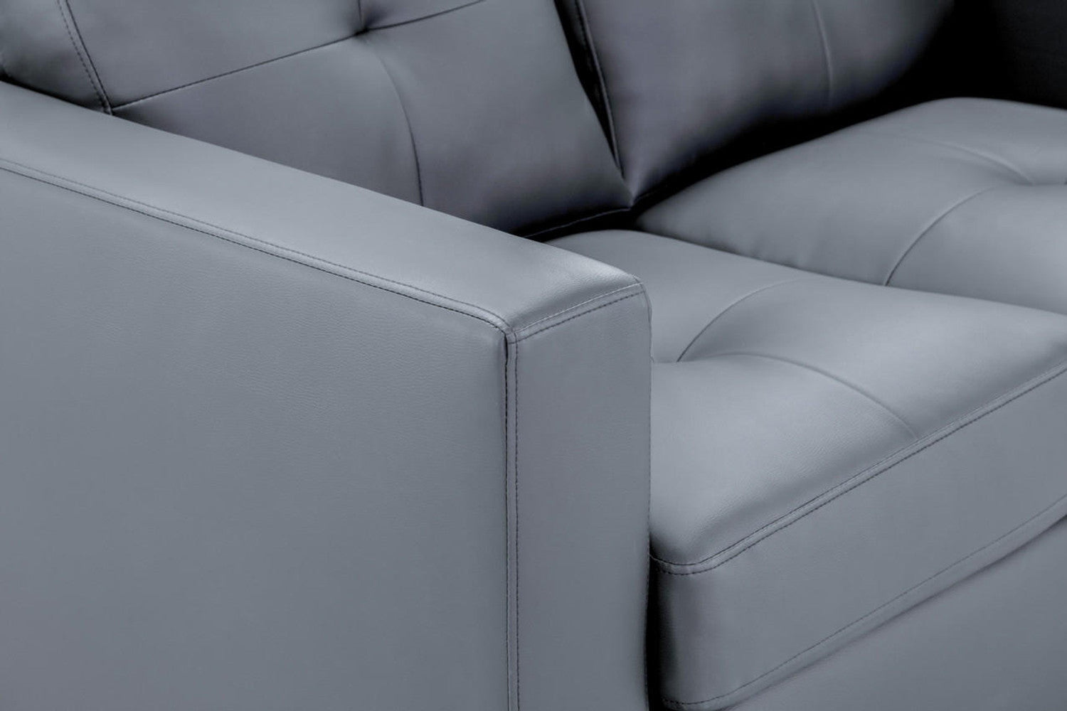 Jerry Sofa - Available in 3+2 or Armchair- Colour Options Leather Faux Black, Grey or Grey Fabric