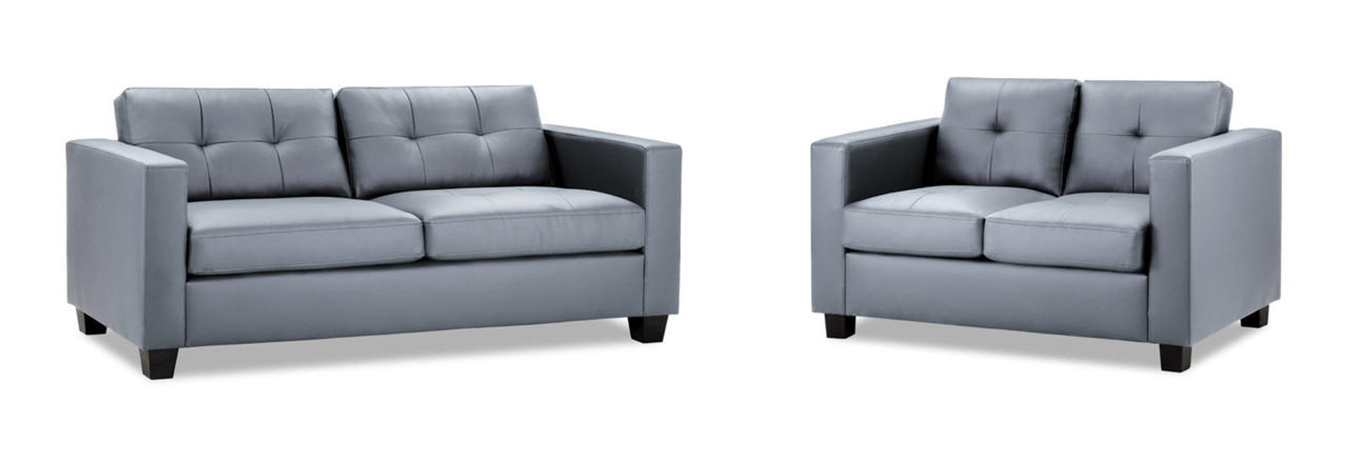 Jerry Sofa - Available in 3+2 or Armchair- Colour Options Leather Faux Black, Grey or Grey Fabric