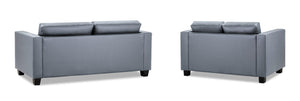Jerry Sofa - Available in 3+2 or Armchair- Colour Options Leather Faux Black, Grey or Grey Fabric