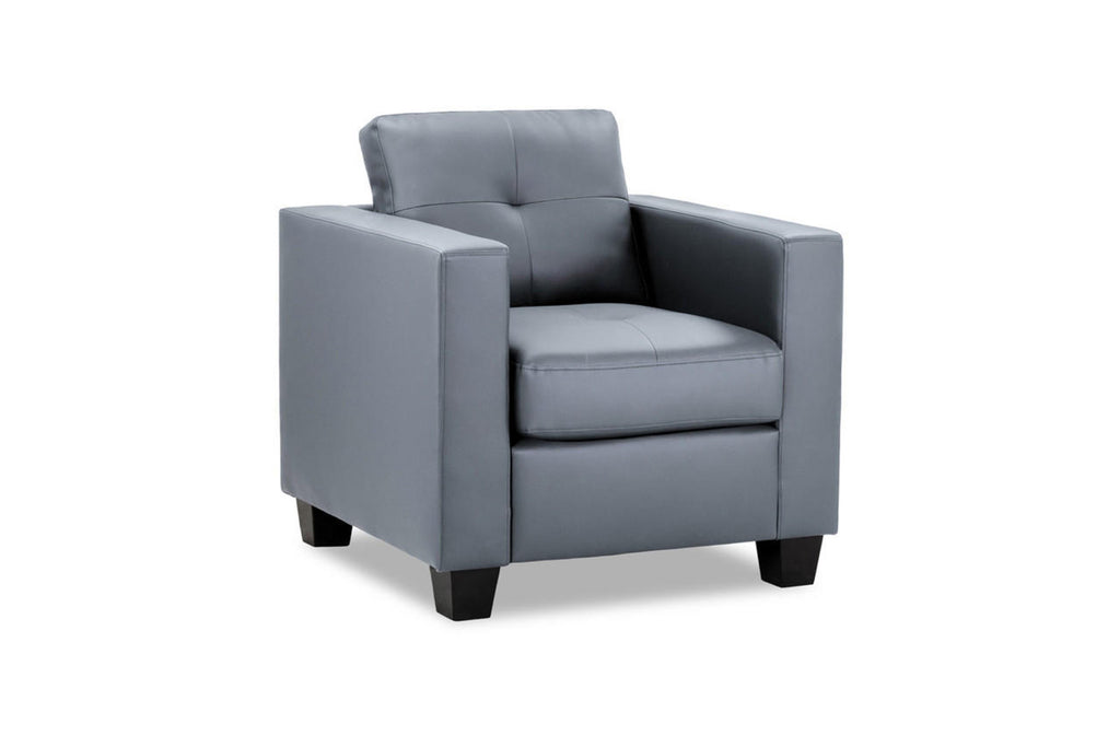 Jerry Sofa - Available in 3+2 or Armchair- Colour Options Leather Faux Black, Grey or Grey Fabric