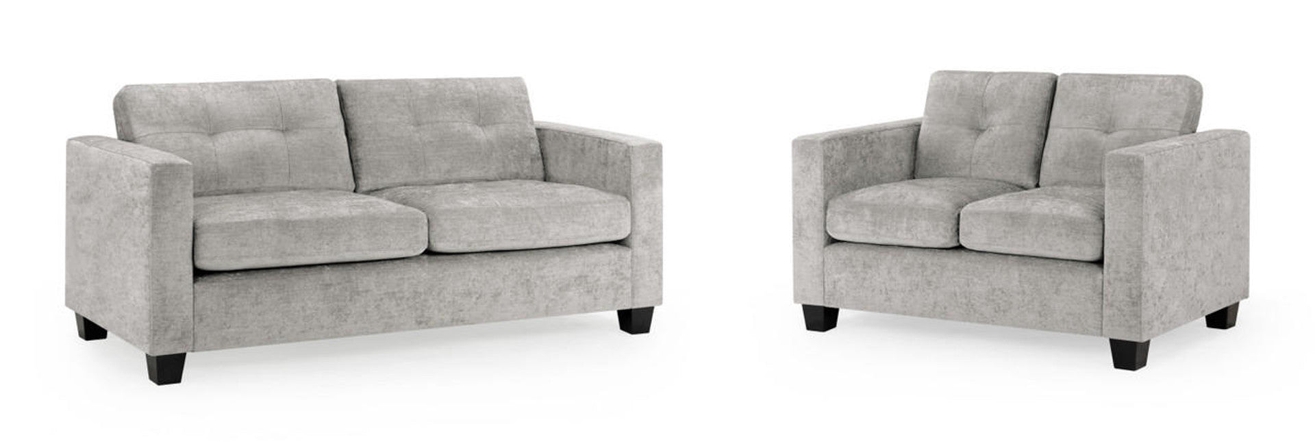 Jerry Sofa - Available in 3+2 or Armchair- Colour Options Leather Faux Black, Grey or Grey Fabric