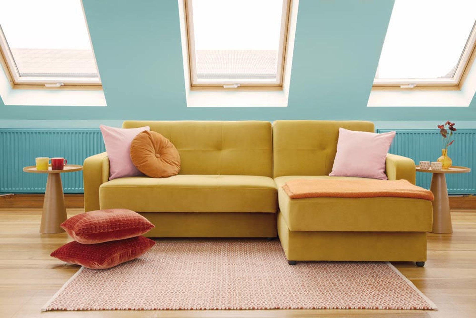 Kair SofaBed - Grey, Plush Yellow, Plush Blue, Plush Green, Plush Teal - Available in Universal Corner