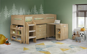 Kids Kimbo Cabin Bed - Available in Sonoma Oak or Pink - Mattress Option