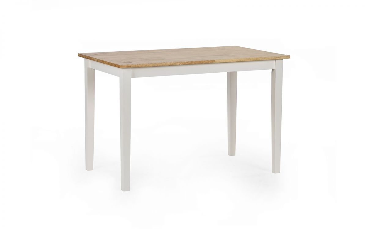Linwood Small Dining Table (114cm x 68cm) - Oak Top & White Legs - Bench & Chair Option Available