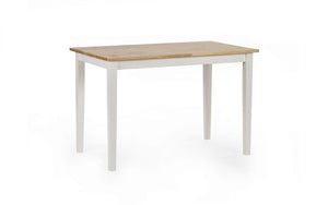 Linwood Small Dining Table (114cm x 68cm) - Oak Top & White Legs - Bench & Chair Option Available