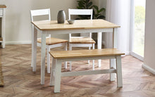 Load image into Gallery viewer, Linwood Small Dining Table (114cm x 68cm) - Oak Top &amp; White Legs - Bench &amp; Chair Option Available
