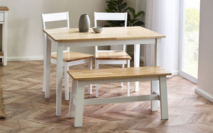 Linwood Small Dining Table (114cm x 68cm) - Oak Top & White Legs - Bench & Chair Option Available