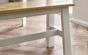 Linwood Small Dining Table (114cm x 68cm) - Oak Top & White Legs - Bench & Chair Option Available