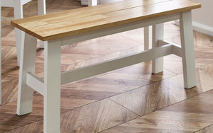 Linwood Small Dining Table (114cm x 68cm) - Oak Top & White Legs - Bench & Chair Option Available