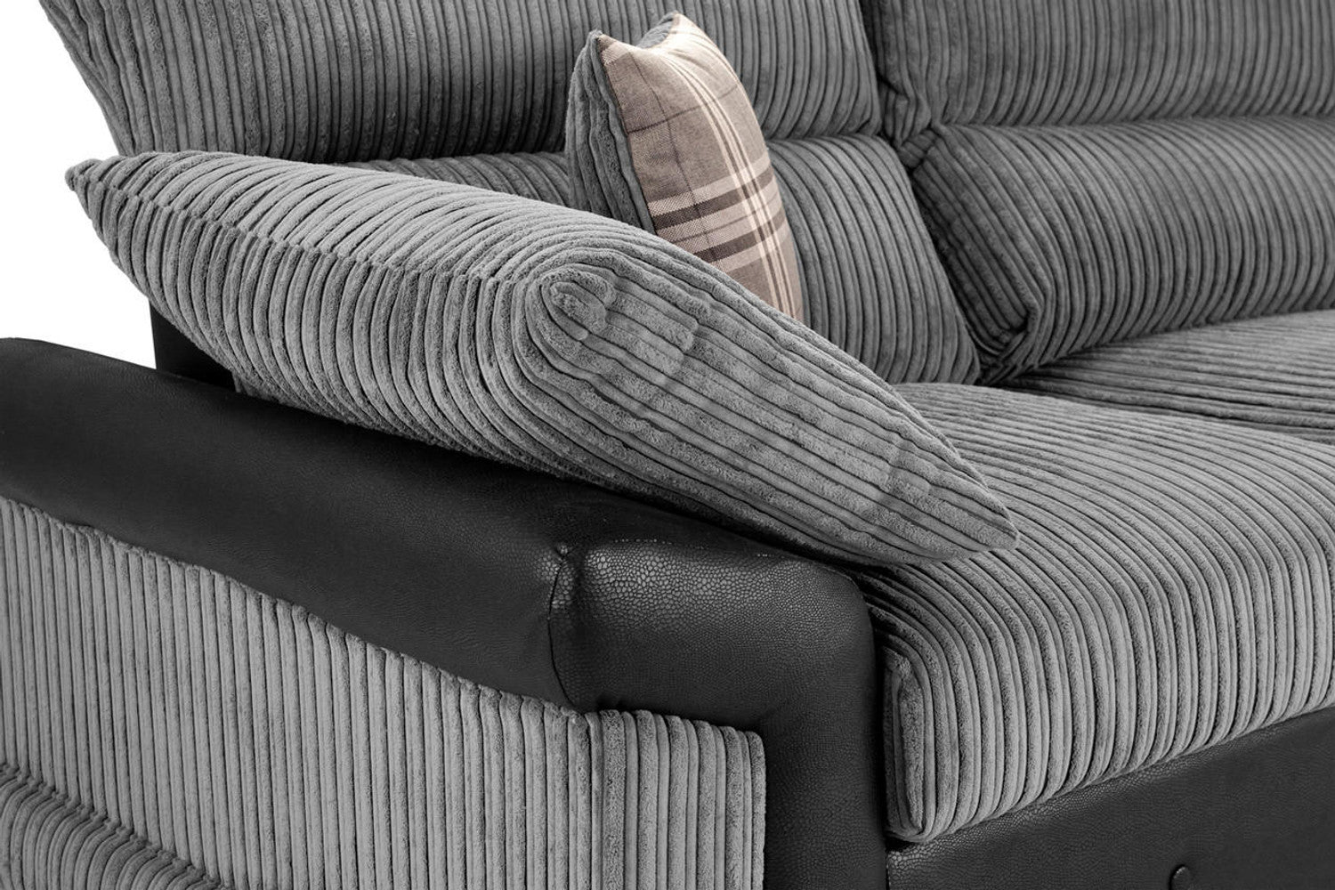 Logan Sofa - Black & Grey - Available in a Large Corner, 3+2 Set, Armchair & Swivel Chair