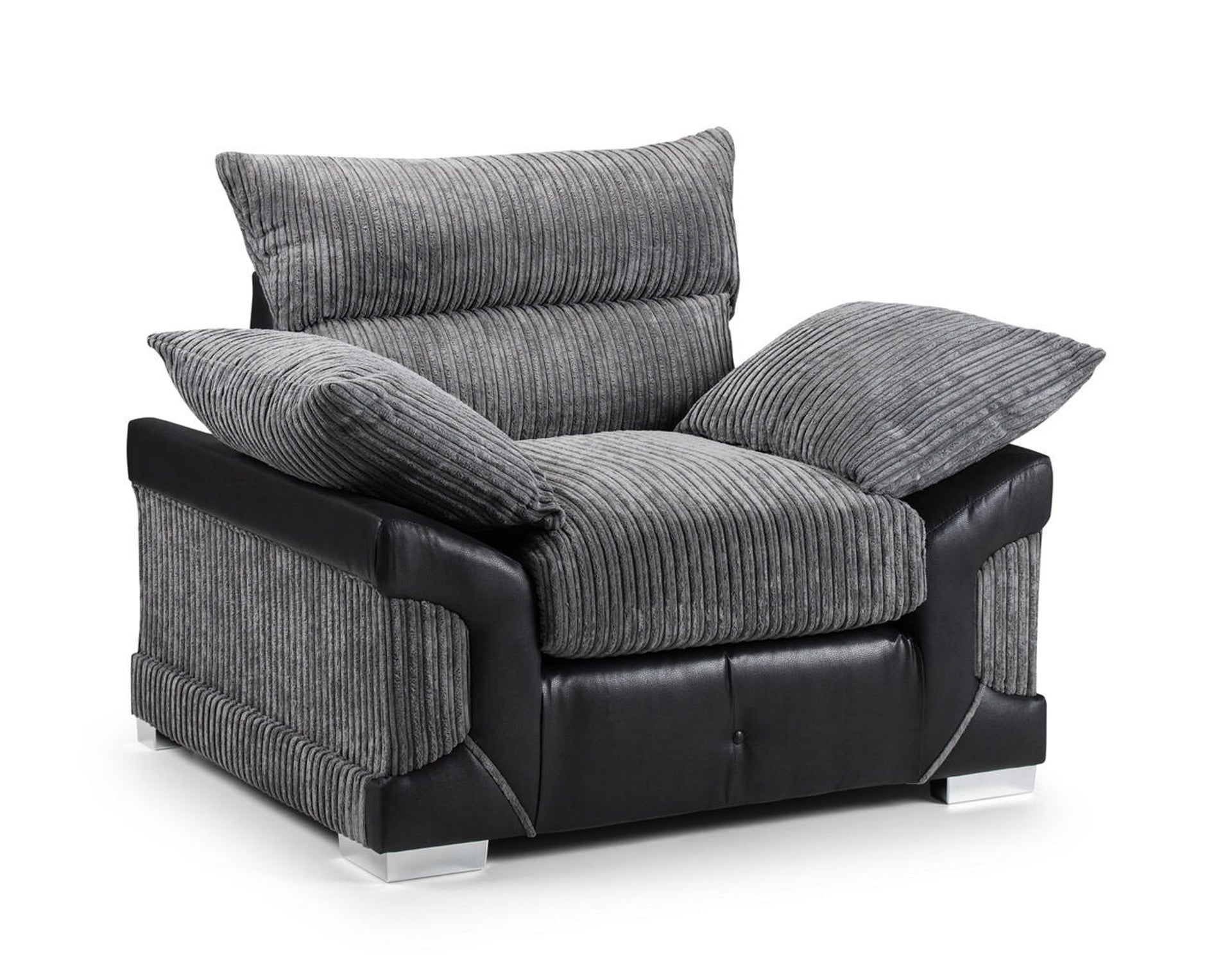 Logan Sofa - Black & Grey - Available in a Large Corner, 3+2 Set, Armchair & Swivel Chair