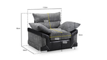 Load image into Gallery viewer, Logan Sofa - Black &amp; Grey - Available in a Large Corner, 3+2 Set, Armchair &amp; Swivel Chair
