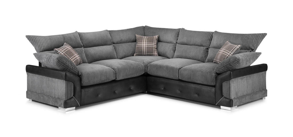 Logan Sofa - Black & Grey - Available in a Large Corner, 3+2 Set, Armchair & Swivel Chair