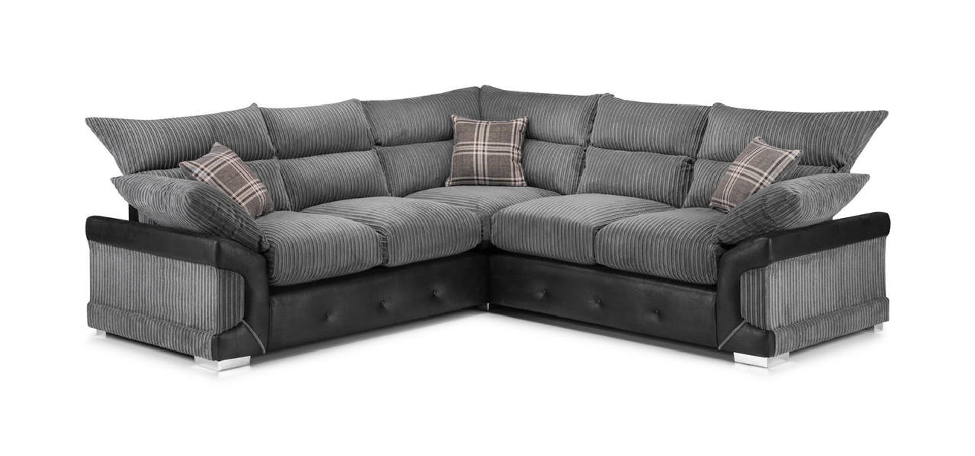 Logan Sofa - Black & Grey - Available in a Large Corner, 3+2 Set, Armchair & Swivel Chair