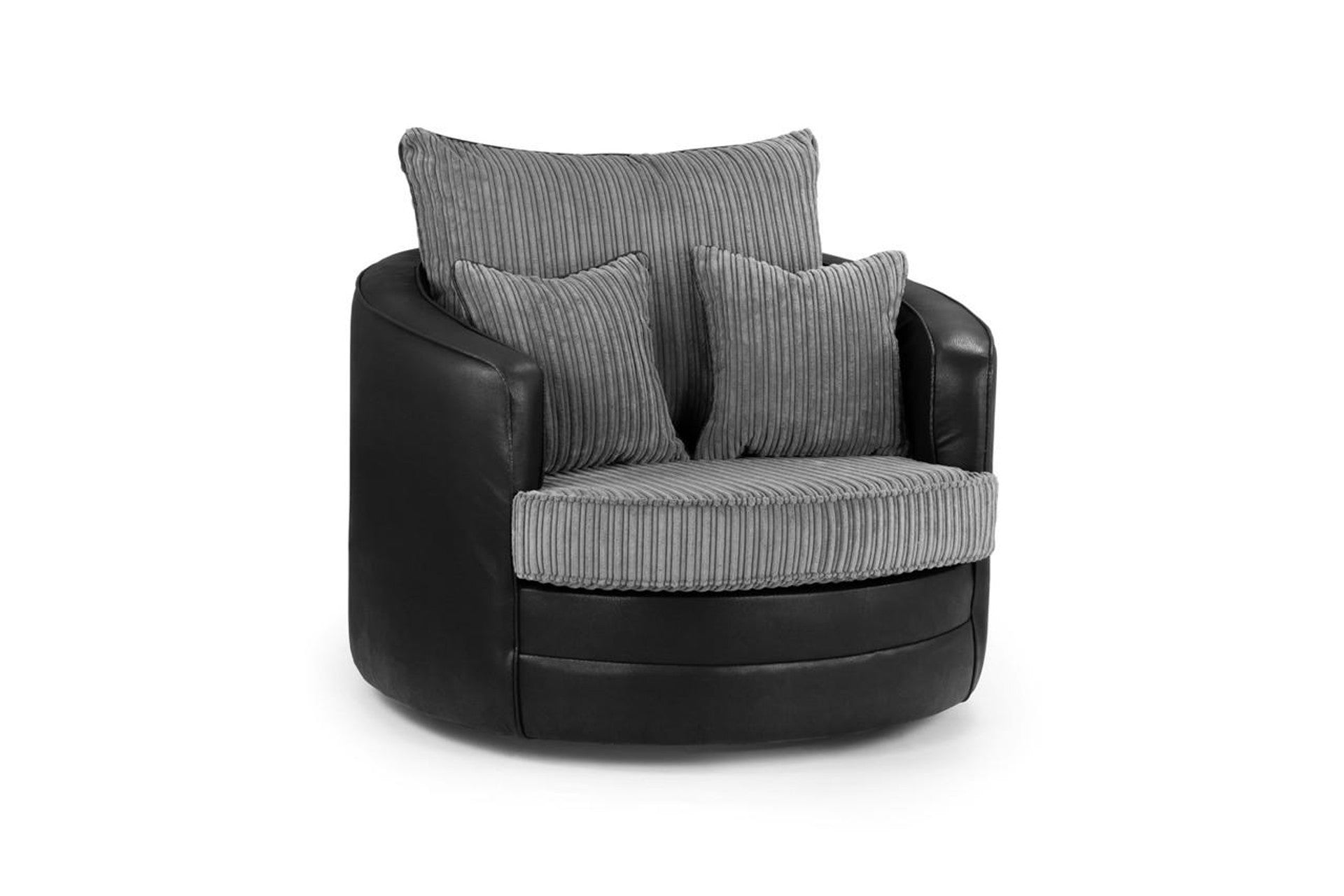 Logan Sofa - Black & Grey - Available in a Large Corner, 3+2 Set, Armchair & Swivel Chair