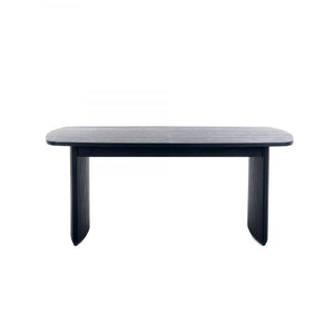 Louis Black Fluted Extending Dining Table - 80cm D x 220cm W x 75cm H