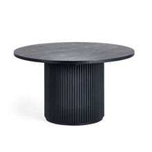 Load image into Gallery viewer, Louis Round Black Fluted Coffee Table - 80cm D x 80cm W x 45.5cm H
