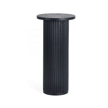 Load image into Gallery viewer, Louis Black Fluted Drinks Table - 30cm D x 30cm W x 60.5cm H
