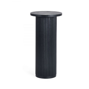 Louis Black Fluted Drinks Table - 30cm D x 30cm W x 60.5cm H