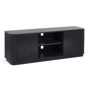 Louis Black Fluted Media Unit - 40cm D x 140cm W x 53cm H