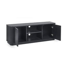 Load image into Gallery viewer, Louis Black Fluted Media Unit - 40cm D x 140cm W x 53cm H
