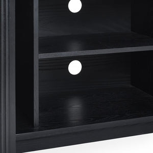 Louis Black Fluted Media Unit - 40cm D x 140cm W x 53cm H