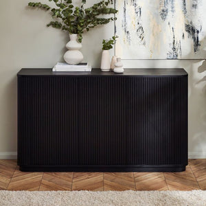 Louis Black Fluted SideBoard - 142Wcm x 40Dcm x 80Hcm