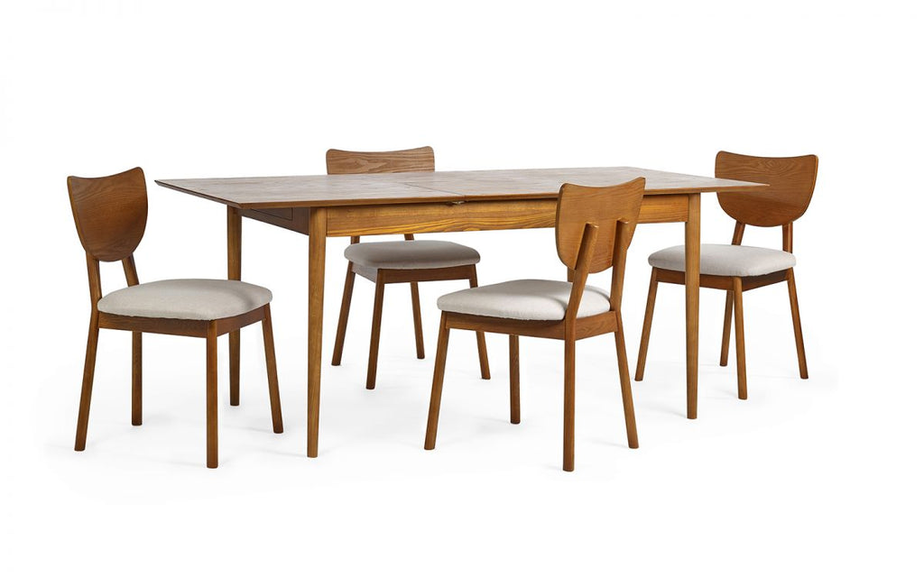 Lowry Extending Dining Table with 2 Drawers - Cherry Ash Finish - Matching Chair Option