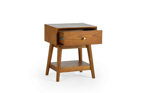 Lowry 1 Drawer Side/Bedside Table - Cherry Ash Finish