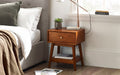 Lowry 1 Drawer Side/Bedside Table - Cherry Ash Finish