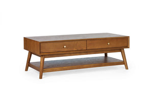 Lowry 2 Drawer Coffee Table - Cherry Ash Finish