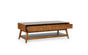 Lowry 2 Drawer Coffee Table - Cherry Ash Finish