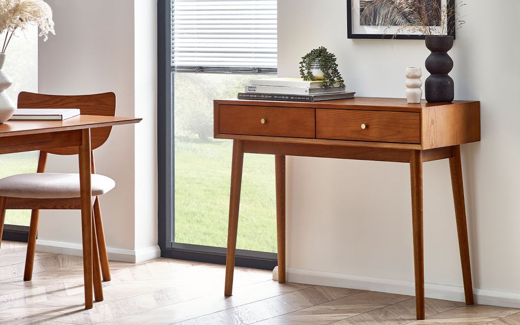 Lowry Writing Desk With 2 Drawers - Cherry Ash Finish