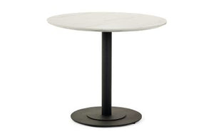 Luca White Marble Effect Round Table - 80W x 80D x 75H CM