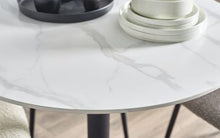 Load image into Gallery viewer, Luca White Marble Effect Round Table - 80W x 80D x 75H CM
