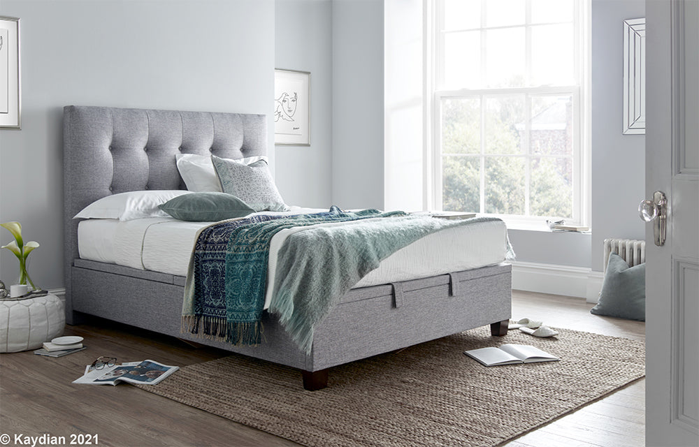 Lumley - Storage Bed Marbella Grey - Available in Double 4'6Ft or KingSize 5Ft