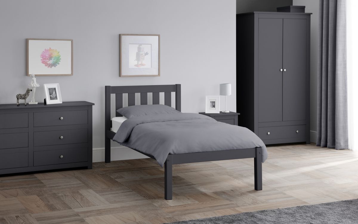 Contemporary Luna Bed - Single or Double - Available in Dove Grey, Surf White or Anthracite Grey&nbsp;