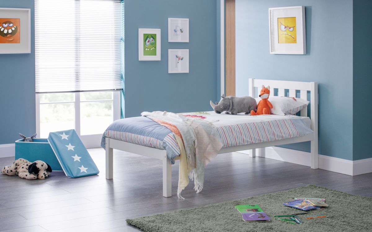Contemporary Luna Bed - Single or Double - Available in Dove Grey, Surf White or Anthracite Grey&nbsp;