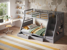 Load image into Gallery viewer, Wooden Lunar Triple Bunk Bed Grey - Available in Grey Or White
