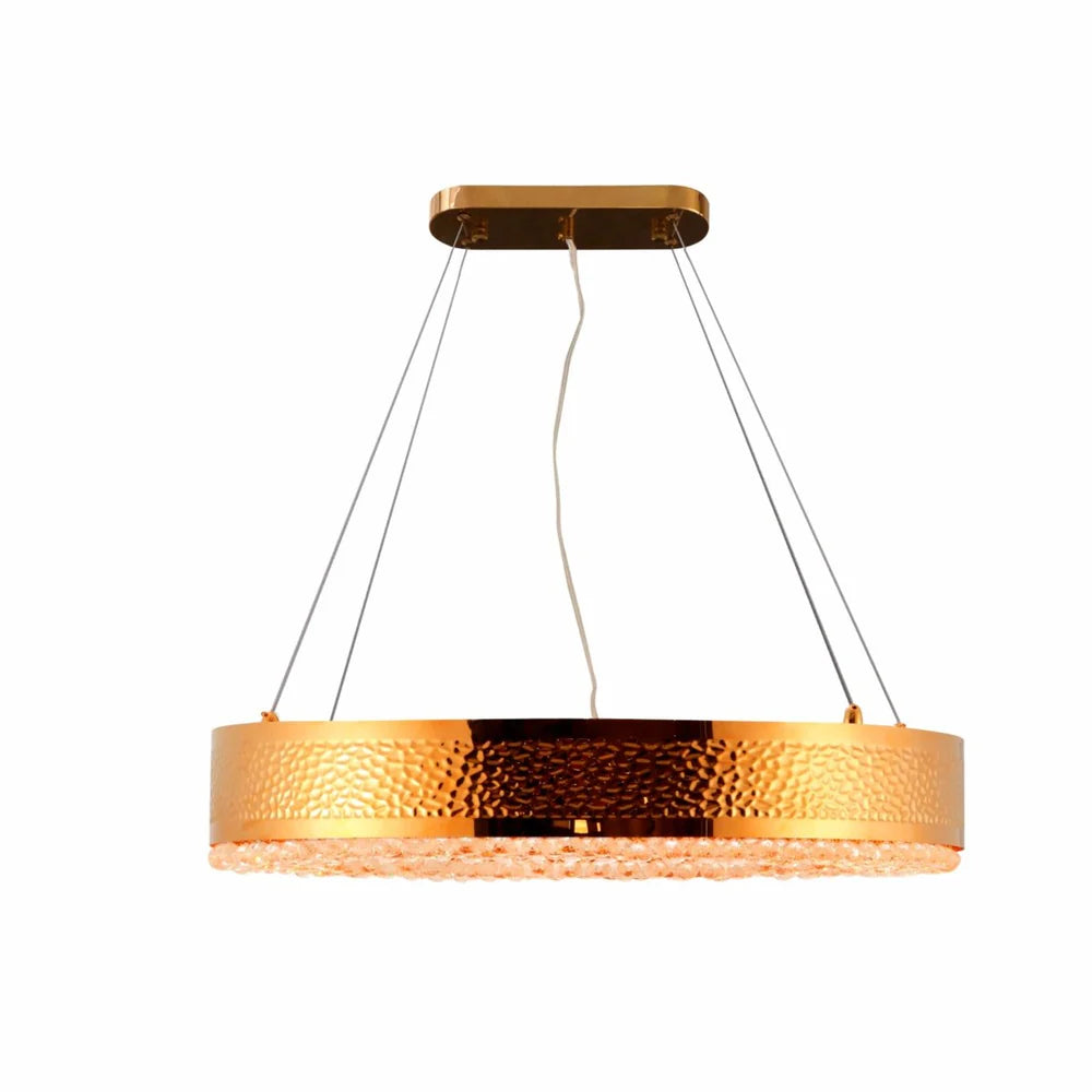 Jupiter Ball Crystal Gold Metal Chandelier Ceiling Light E14 - 2 Size Options Round or Island