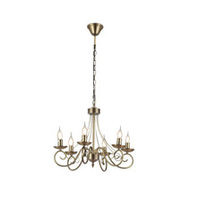 Load image into Gallery viewer, Pegasus Candle Vintage Antique Brass French Chandelier Ceiling Light E14 - Available in 3, 5 &amp; 8 Candle
