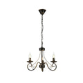 Pegasus Candle Vintage Gold Patinated Black French Chandelier Ceiling Light E14 - Available in 3, 5 & 8 Candles
